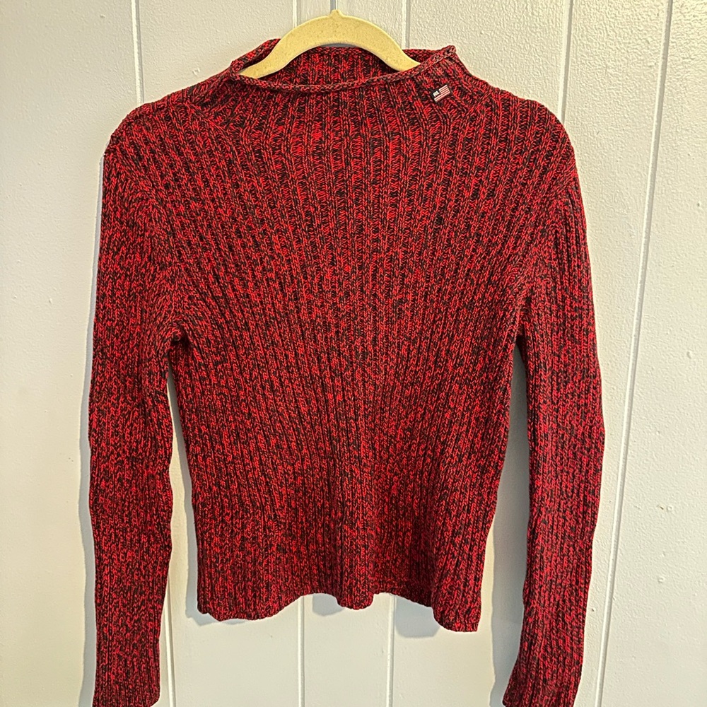 Ralph Lauren Red Cowl-Style Turtleneck Sweater